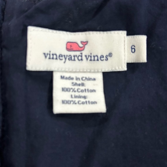 Vineyard Vines Navy Blue Textured Chevron Sleeveless Dress Size 6 - Picture 3 of 3